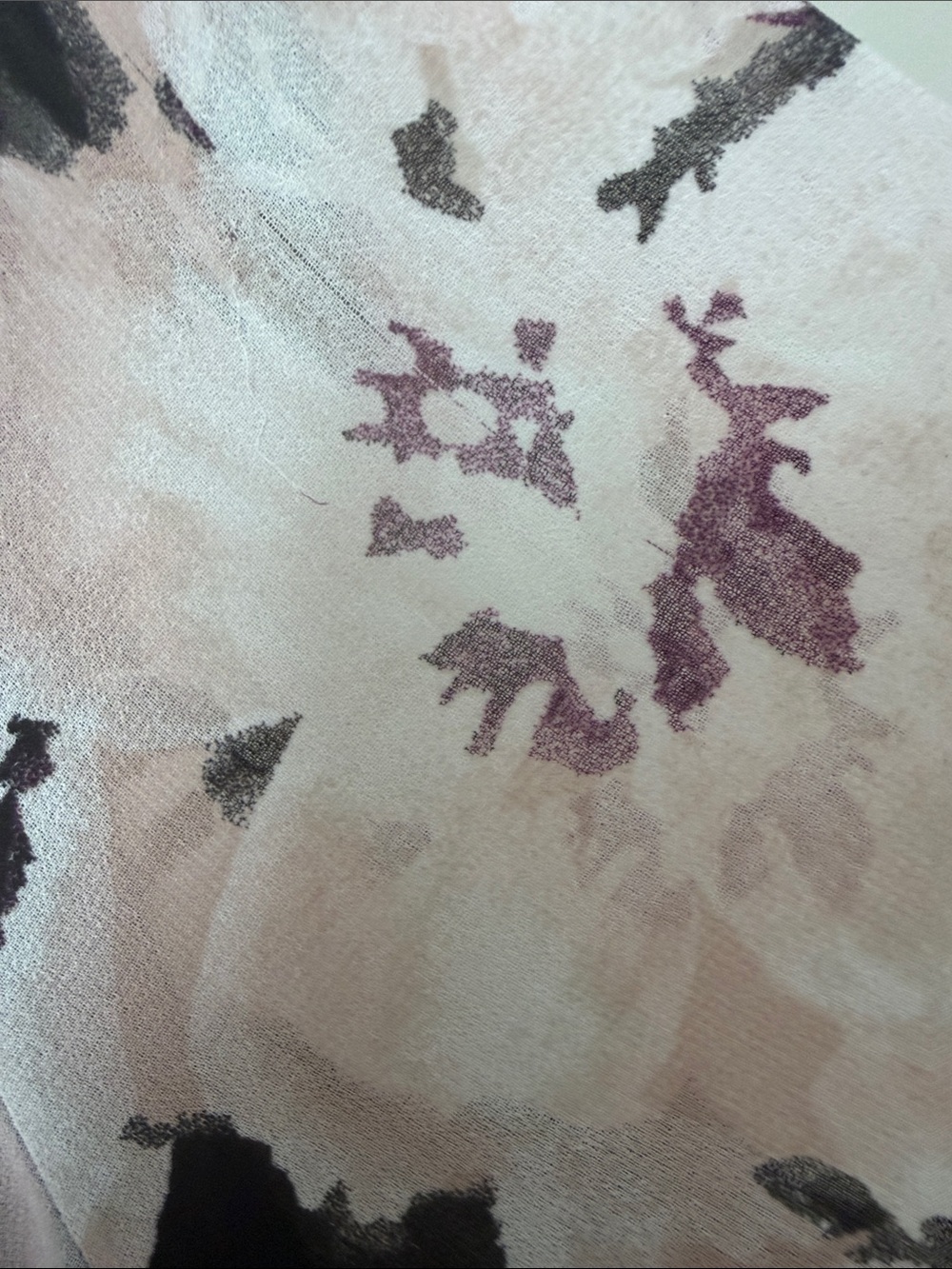 Calvin Klein Black Blouse with Soft Pink and Mauve Floral Print - Picture 6 of 11